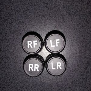 Black Tire Valve Stem Caps Set